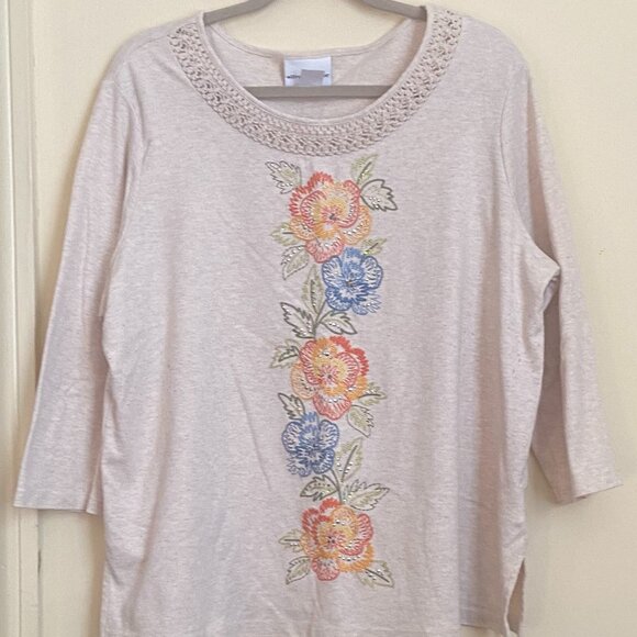 Alfred Dunner embroidered Top Size XL - Picture 1 of 3